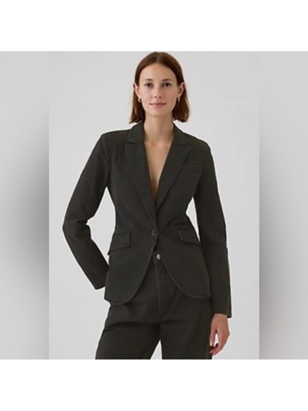 Gap Fall Soft Stretch Denim Notched Lapel Tailored Fit Blazer Jacket NWT 8P